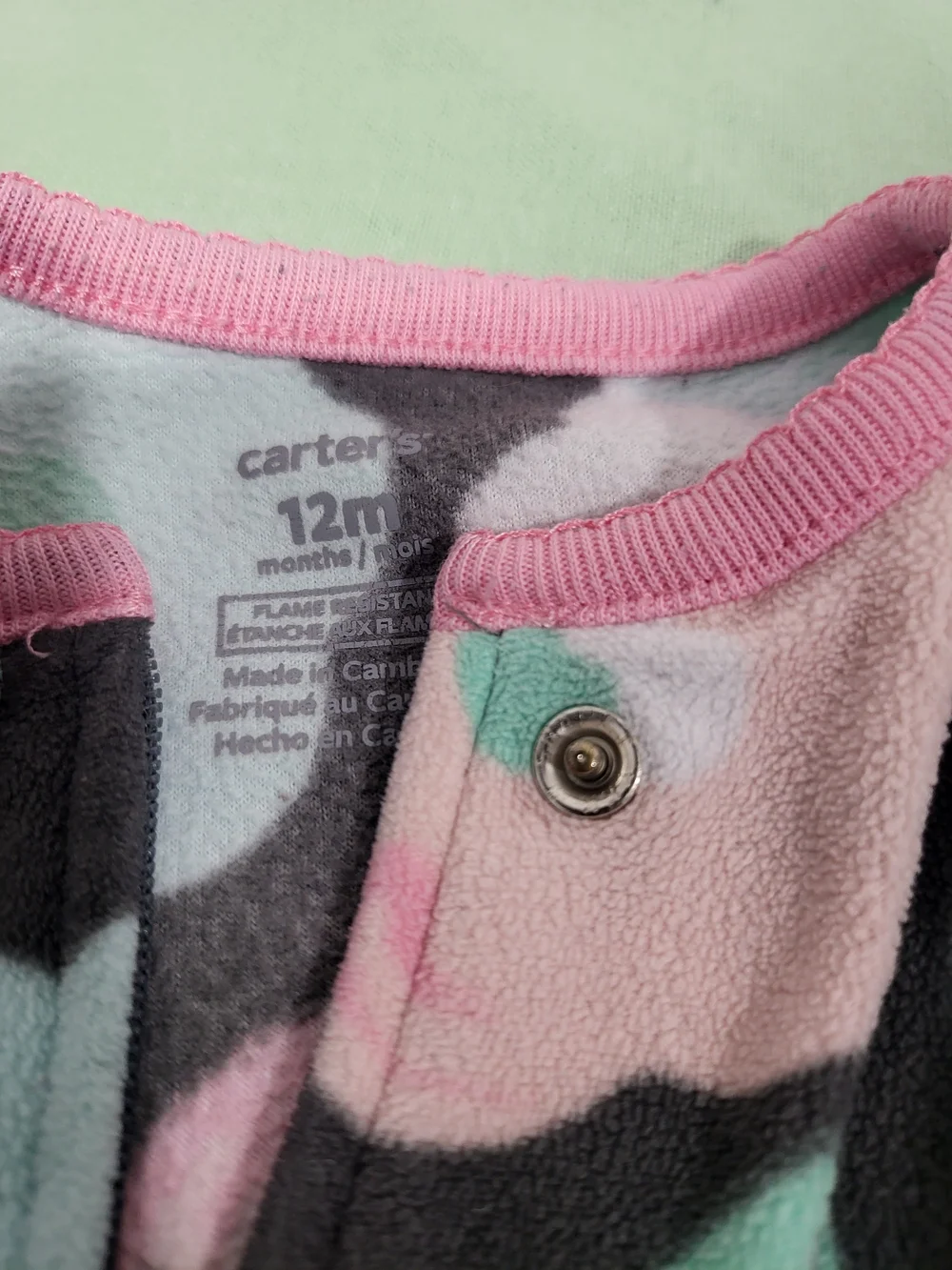 Carter's Pink Floral Zip-Front Baby Pajamas - 2-Pack